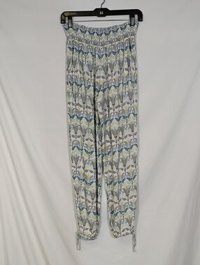 EUC TORY BURCH Silk Mosaic Provence Pompeii Beach Joggers Women Sz Small Summer